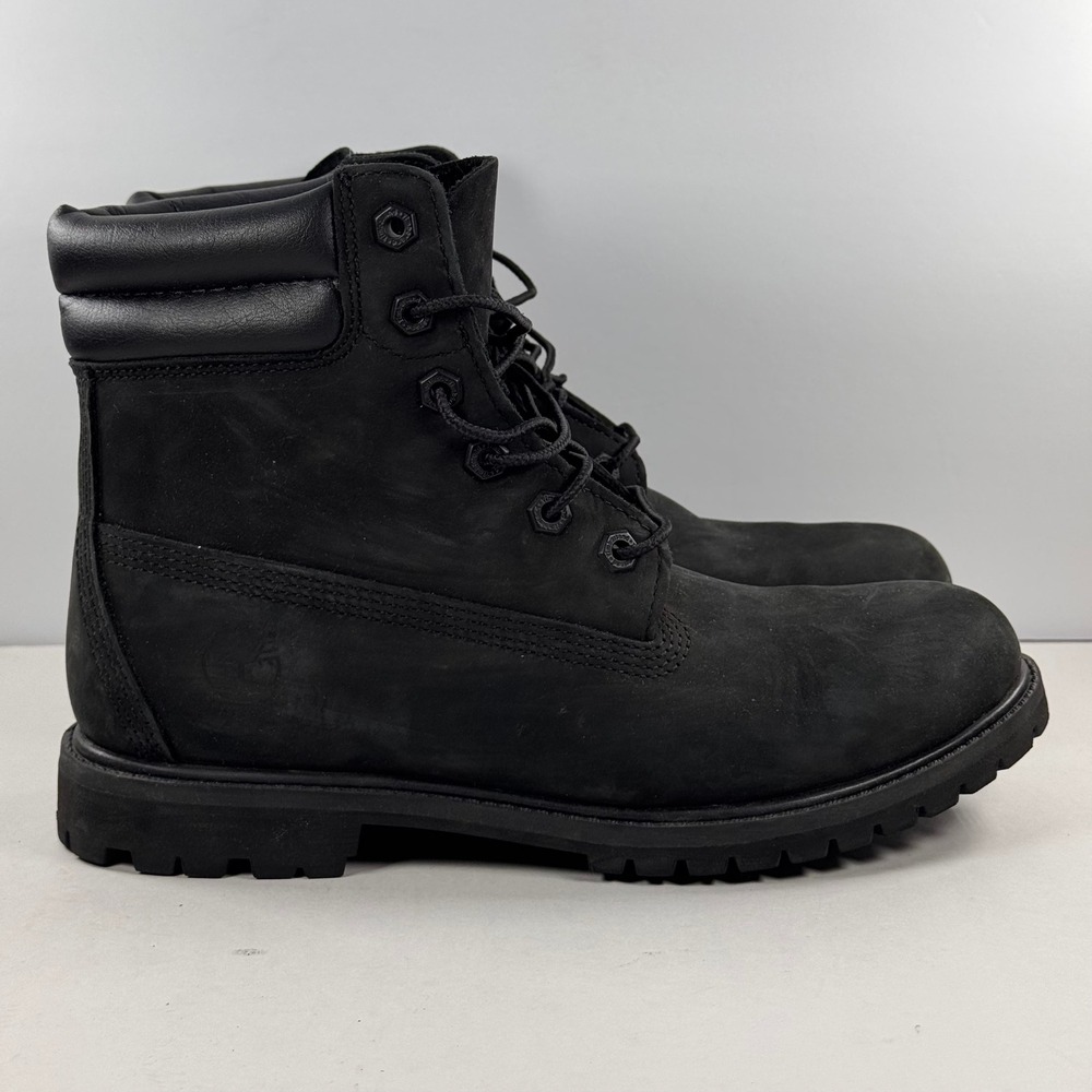 Timberland 6 Inch Premium Waterproof‎ Boots Black Nubuck Womens 9 A15QY